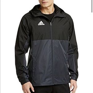 Adidas Tiro 17 Rain Jacket Black Dark Grey White